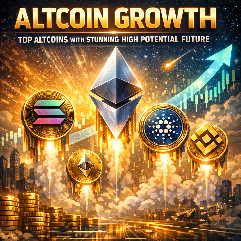 Illustration of Altcoin Growth: Top Altcoins With Stunning High Potential Future
