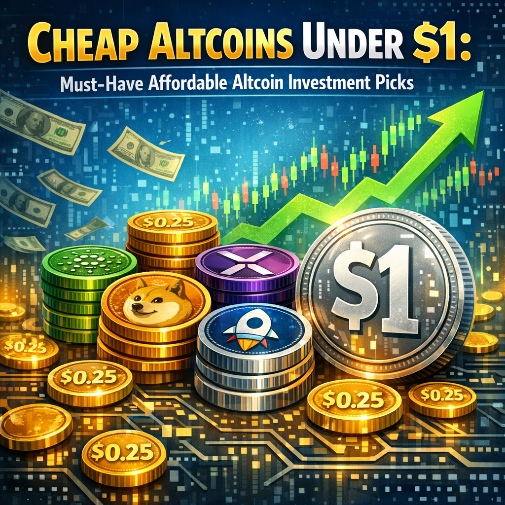 Illustration of Cheap Altcoins Under $1: Must-Have Affordable Altcoin Investment Picks